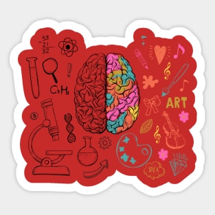 Colorful Brain Science and Art Sticker